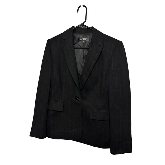 Kasper Black Business Woman Office Single Button Stylish Ladies Blazer SZ 14 - Picture 3 of 6